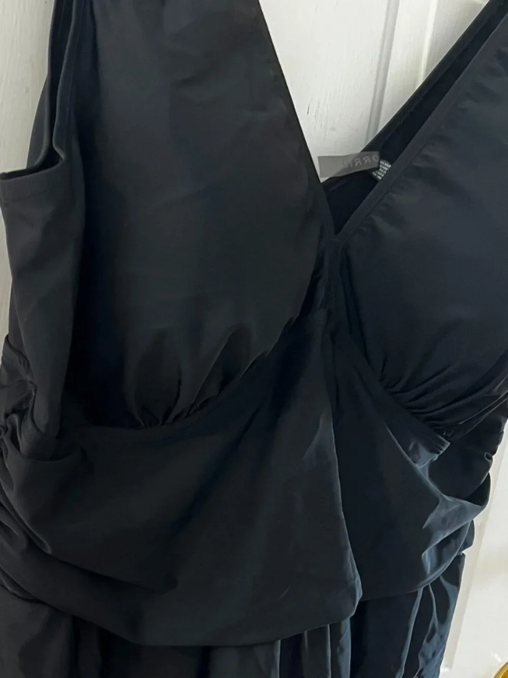 Torrid Woman's Plus-Size Asymmetric One-Piece Padded Bra Swimsuit Dress Sz 26